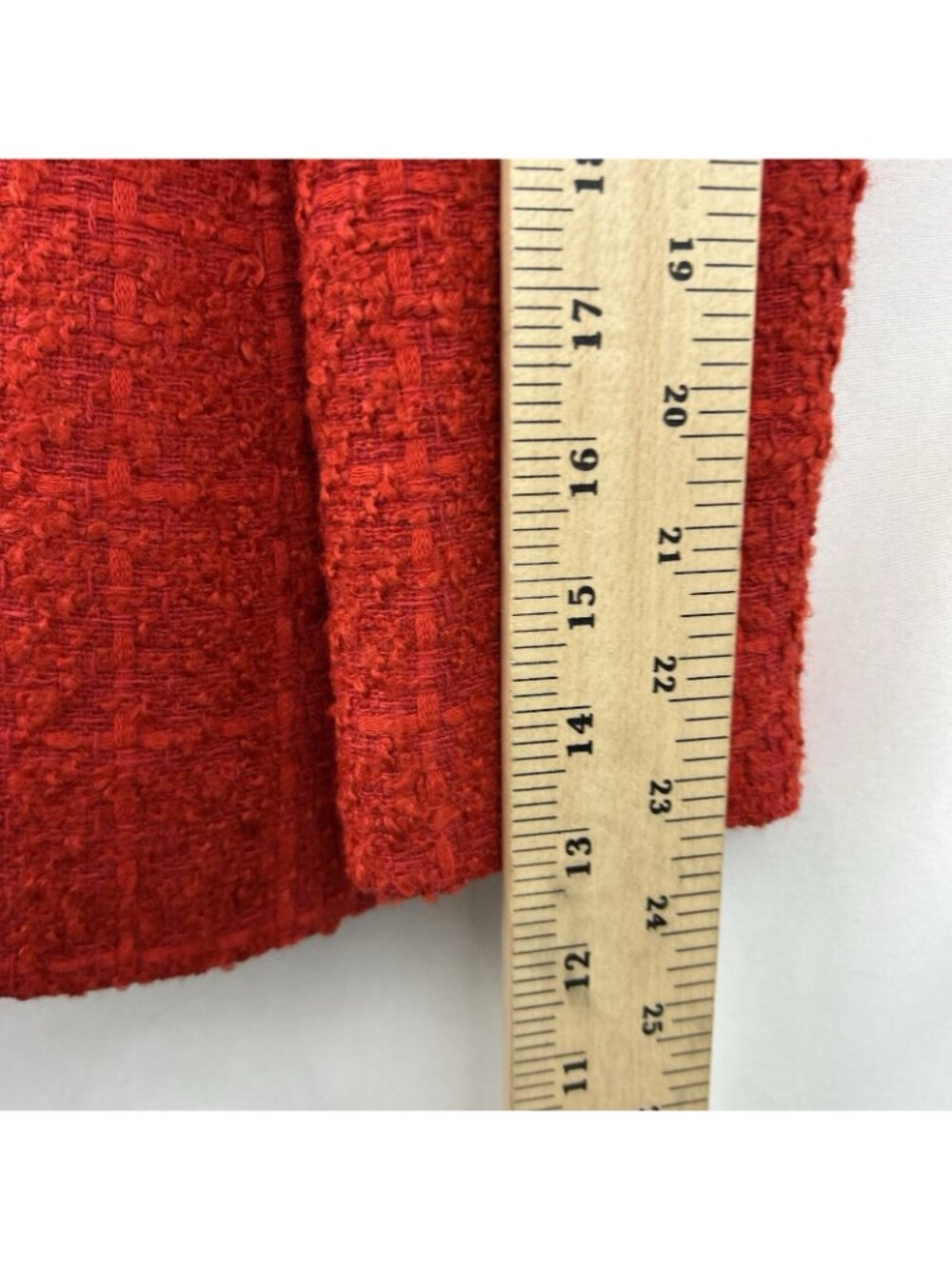 ZARA Red Tweed Boucle Double Breasted Blazer Jacket Womens XS Textured Cotton - Picture 8 of 16
